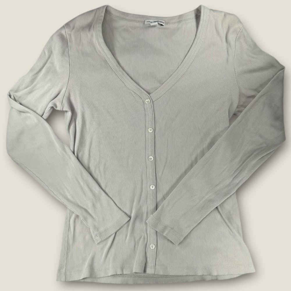 James Perse Light Gray Button-Down‎ Shirt